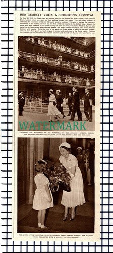 X1415) Hospital For Sick Children Great Ormond Street Royal Visit- 1952 Cutting