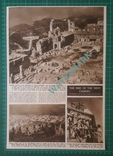 (X529) Cassino Monastery Italy Benedictine Abbey Rebuilt After War - 1950 Clip