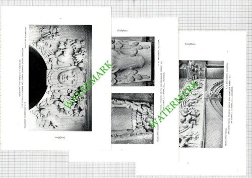 BRITANNIC House Finsbury Circus Lutyens Broadbent  - c.1920s Book Prints x 6