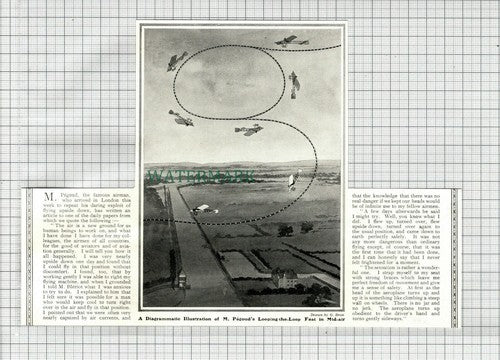 M Pegoud Looping The Loop Airman  - 1913 Cutting