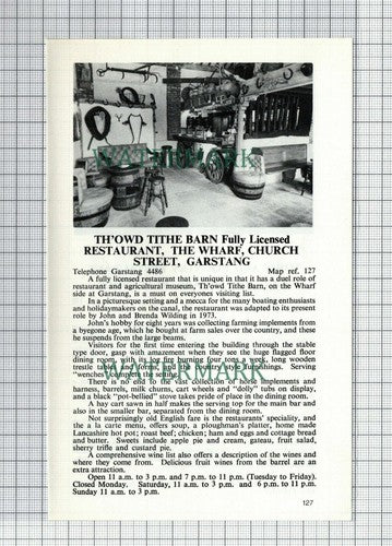 C7533) Th'Owd Tithe Barn Garstang Wilding Town & Country Blackpool 1970s Cutting