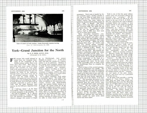 York Railway Station OS Nock - 1934 Article