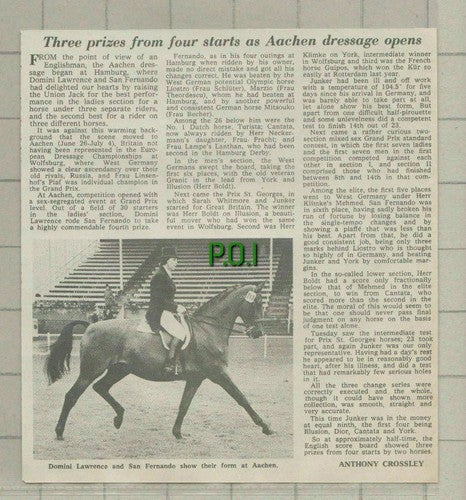 Domini Lawrence & San Fernando At Aachen -   1971 News Clipping