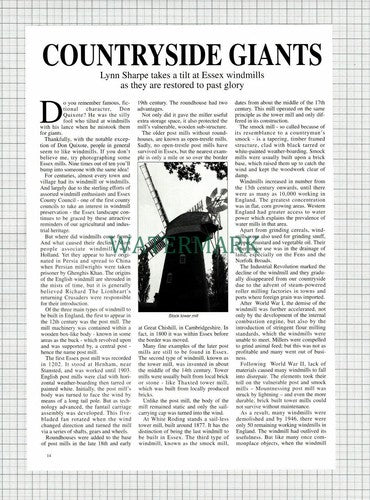 (6903) Essex Windmills Stock Thaxted   - 1994 Article