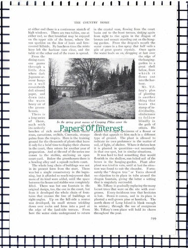(7032) Mr Louis Tiffany  Cold Spring Harbour New York - c.1912 Article
