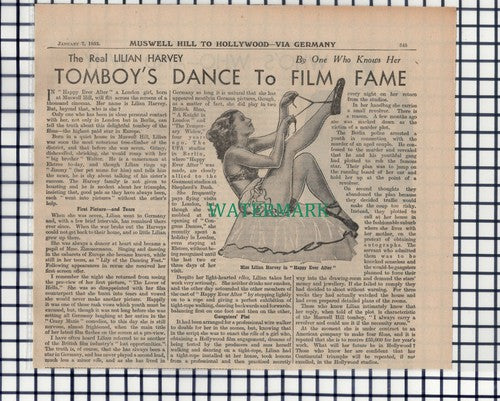 (7083) Lilian Harvey Actress - 1933 Cutting