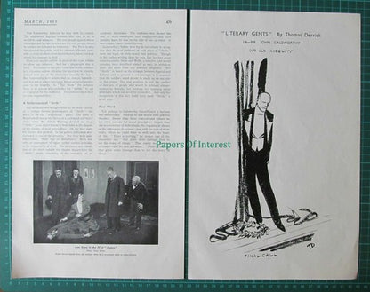 X1203) John Galsworthy Author   - 1933 Article