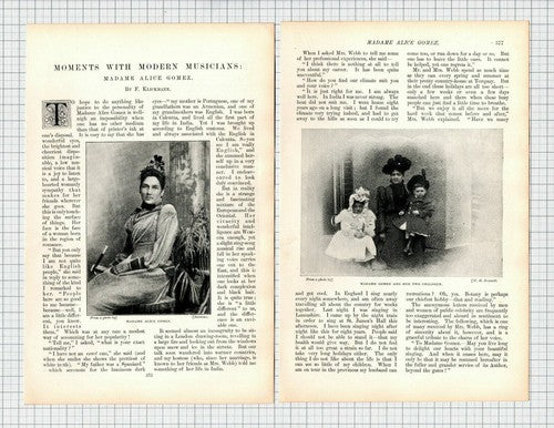 Madame Alice Gomez Musician   F Klickmann   - 1897 Article / Print