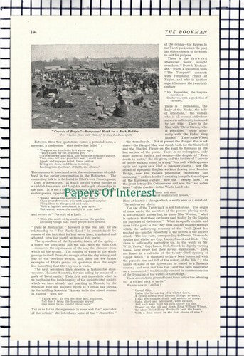 X1384) T S Elliot The Waste Land Commentary  -  1932 Article
