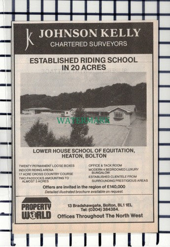 C6851) Lower House School Equitation Heaton Bolton Advert - 1982 Cutting