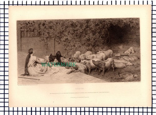 Circe Briton Riviere James Dobie - 1891 Print  / Etching