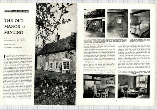 Old Manor House Minting Lincolnshire  Miss G V Bell Harrison - 1967 Article