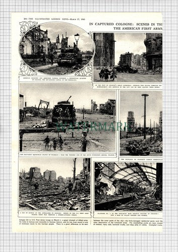 Cologne Germany War WW2 Damage  - 1945 Article