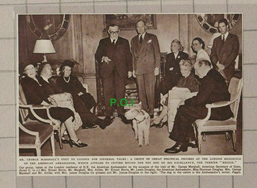 C2230) Mr Lewis Douglas Dog Reggie George Marshall Ernest Bevin - 1948 Clip