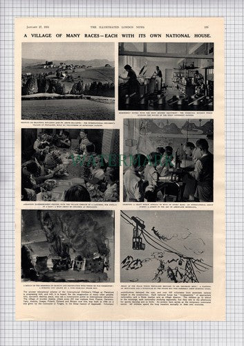 International Pestalozzi Children's Village Trogen Switzerland  -1951 Article