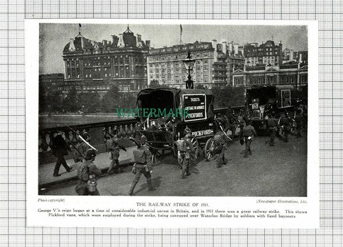 C2812) Pickford Vans Used During Railway Strike of 1911 - c.1930s Cutting