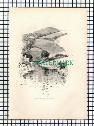 The Wharf Near Addingham Allan Barraud -  c.1900 Book Print