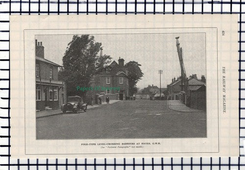 C5807) Hayes Pole Type Level Crossing GWR  Railway -   1930 Cutting