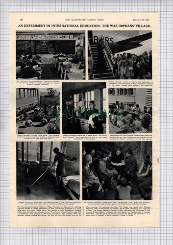 International Pestalozzi Children's Village Trogen Switzerland  -1951 Article