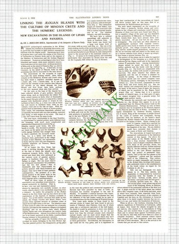 Dr L Bernabo BREA Aeolian Islands Lipari Panarea  -1952 Article