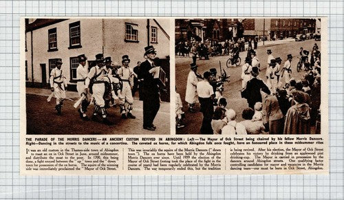 Abingdon Oxfordshire Morris Dancers Mayor Of Ock Street -  1950 Clipping