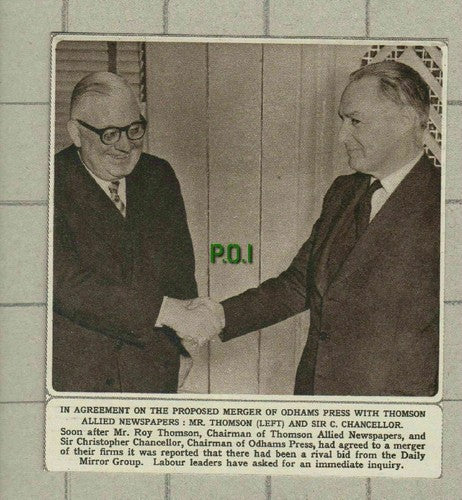 Roy Thompson Allied Newspapers Sir Christopher Chancellor Odhams - 1961 Clipping