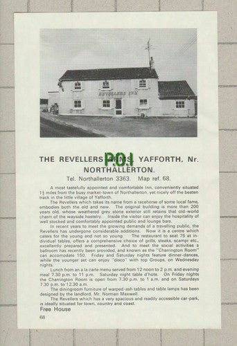 Revellers Arms Yafforth Norman Maxwell / Punch Bowl Richmond Joe Roughton Advert
