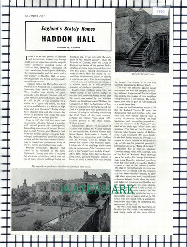 (7992) Haddon Hall Yorkshire - 1965 Article