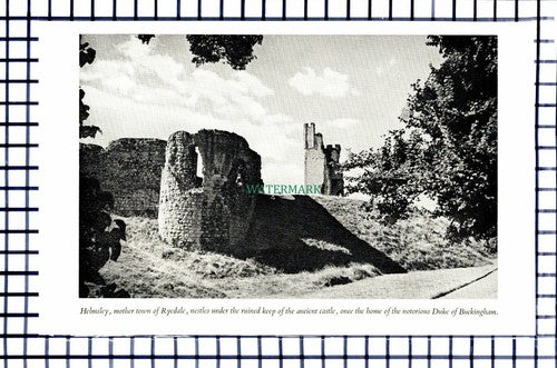 C6483) Gilling Ryedale / Helmsley  - 1950s Print / Cutting