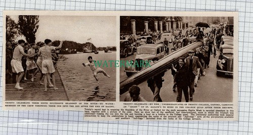 (C588) Trinity College  Boat Race Isis Oxford Celebrations - 1949 Cutting