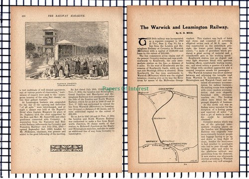 (6667) The Warwick & Leamington Railway  Kennilworth Station - 1917 Article