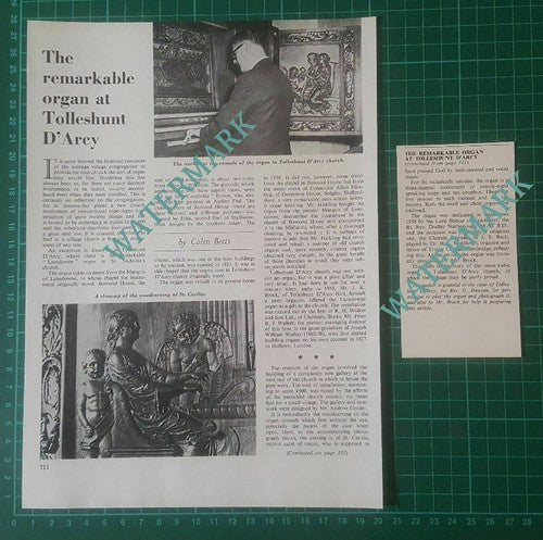 (139) Tolleshunt D'Arcy Church Organ Colin Betts  - 1964 Article