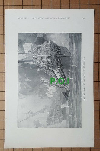 The WARSPITE Ship  Battle of Solebay Edward Fraser  - 1897 Article
