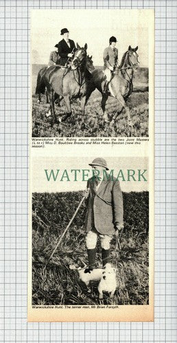 Warwickshire Hunt Beeston Boultbee Brooks Brian Forsyth - c.1975 Cutting
