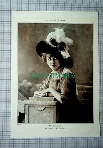 X1736) Mlle PROVOST Actress - c.1910 Antique Print