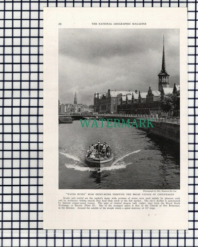 (7883) Copenhagen Denmark Water Bus - 1940 Cutting