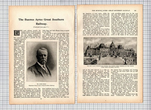 The Buenos Ayres Great Southern Railway - Article In 3 Parts c.1907