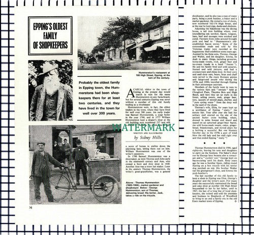 (7066) Epping Essex Samuel Hummerston Thomas - 1970 Article