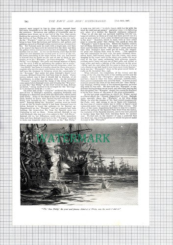 The WARSPITE Ship  Battle of Solebay Edward Fraser  - 1897 Article