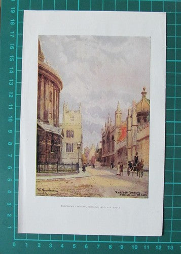 C4970) Radcliffe Library Oxford / All Souls Chapel - c.1900 Clip