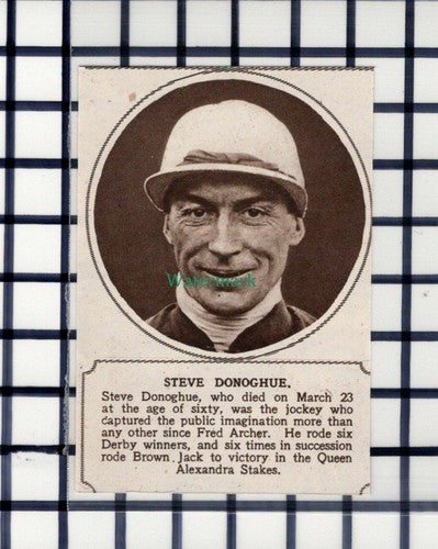 C6287) Steve Donoghue Jockey Obituary  - 1945 Cutting