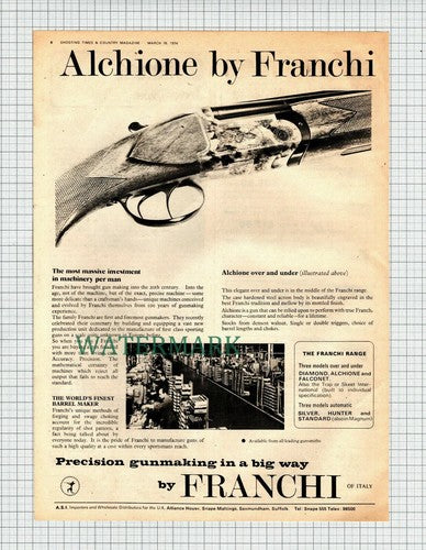 X1789) FRANCHI Gunmakers Italy - 1974 Advert