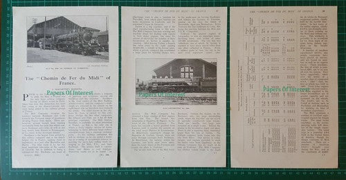 (6675) The Chemin De Fer du Midi Railway Company France Narbonne  - 1930 Article