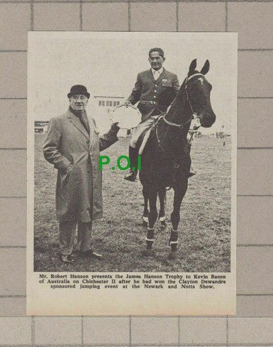 C1889) Mr Robert Hanson Kevin Bacon On Chichester II Horse Jumping - 1969 Clip