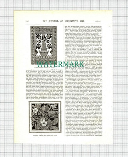 X1285) Lewis Foreman Day  Lewis F Day Artist Designer  - 1886 Article