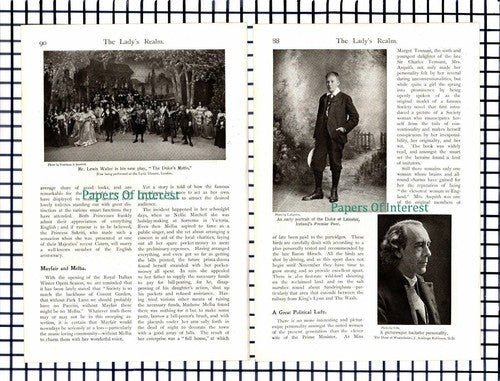 (6352) Mr William Howard Taft Sandringham House Ethel Warwick  - c.1909 Article