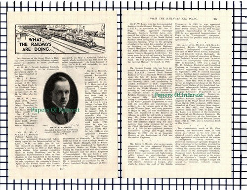 (6716) KWC Grand Great Western Railway George Caster Lunn Millen - 1930 Article