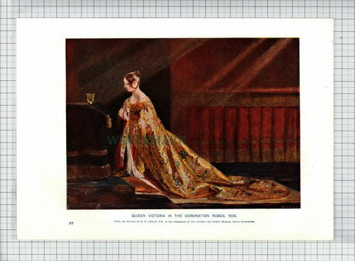 Queen Victoria In Coronation Robes - c.1930s Print