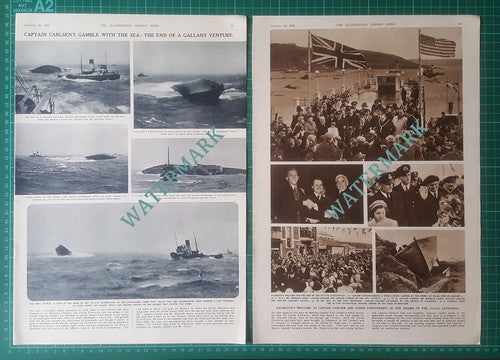 US Frieghter FLYING ENTERPRISE Capt Kurt Carlsen Kenneth Dancy - 1952 Article