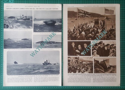 US Frieghter FLYING ENTERPRISE Capt Kurt Carlsen Kenneth Dancy - 1952 Article
